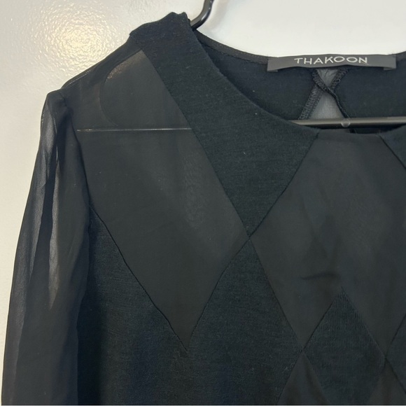 Thakoon Black Diamond Wool and Silk Long Sleeve Top/Sweater Size 6 - Picture 5 of 13